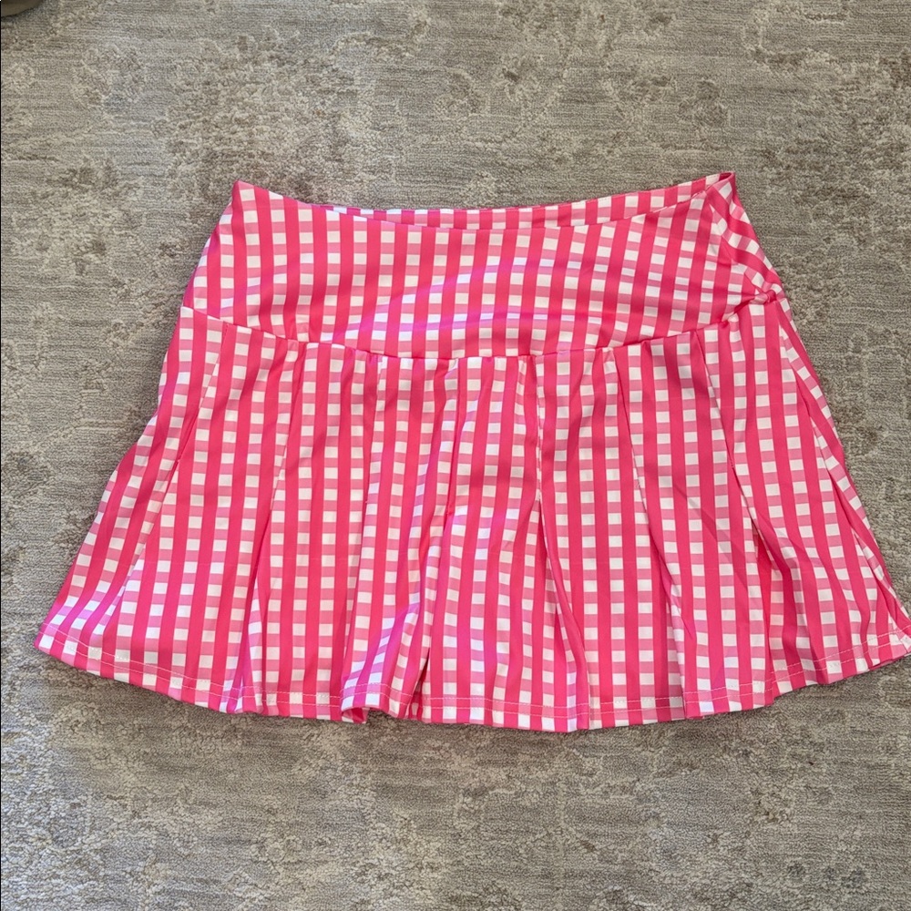Pink and White Checkered Skort